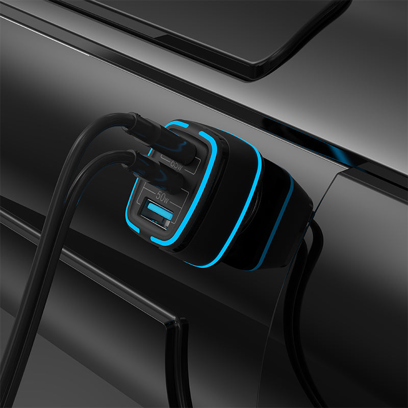 DEVIA Extreme Speed Series 115W Fast Charging Car Charger USB+Dual Type-C Car Charger Adapter DEVIA Extreme Speed Series 115W Fast Charging Car Charger USB+Dual Type-C Car Charger Adapter